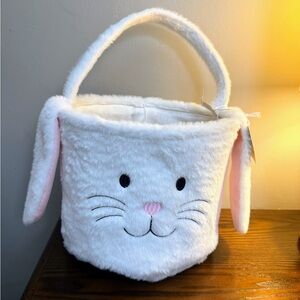 white plush bunny Easter basket